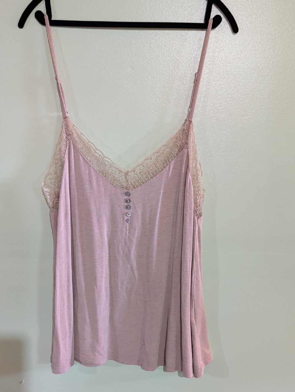 Women's Lace-Trim Tan Cami Tank Top